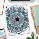 Green and Pink Circle Mandala v9 - Full Body Skin Decal for the Apple iPad Pro 12.9", 11", 10.5", 9.7", Air or Mini (All Models Available)