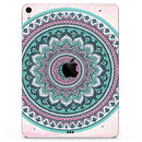 Green and Pink Circle Mandala v9 - Full Body Skin Decal for the Apple iPad Pro 12.9", 11", 10.5", 9.7", Air or Mini (All Models Available)