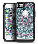 Green and Pink Circle Mandala v9 - iPhone 7 or 7 Plus Commuter Case Skin Kit