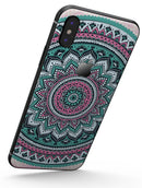 Green and Pink Circle Mandala v9 - iPhone X Skin-Kit