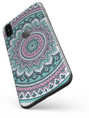 Green and Pink Circle Mandala v9 - iPhone X Skin-Kit