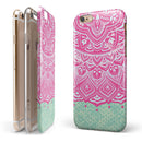 Green and Pink Tribal v3 iPhone 6/6s or 6/6s Plus 2-Piece Hybrid INK-Fuzed Case