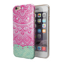Green and Pink Tribal v3 iPhone 6/6s or 6/6s Plus 2-Piece Hybrid INK-Fuzed Case