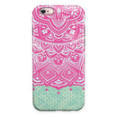 Green and Pink Tribal v3 iPhone 6/6s or 6/6s Plus 2-Piece Hybrid INK-Fuzed Case