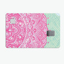 Green and Pink Tribal v3 - Premium Protective Decal Skin-Kit for the Apple Credit Card