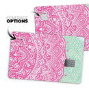 Green and Pink Tribal v3 - Premium Protective Decal Skin-Kit for the Apple Credit Card