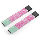 Green and Pink Tribal v3 - Premium Decal Protective Skin-Wrap Sticker compatible with the Juul Labs vaping device