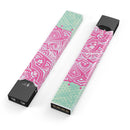 Green and Pink Tribal v3 - Premium Decal Protective Skin-Wrap Sticker compatible with the Juul Labs vaping device