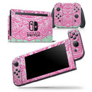 Green and Pink Tribal v3 - Vinyl Skin Wrap for Nintendo Switch 2, OLED, Lite, Pro Controller, Wii & Classic Handhelds