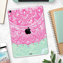 Green and Pink Tribal v3 - Full Body Skin Decal for the Apple iPad Pro 12.9", 11", 10.5", 9.7", Air or Mini (All Models Available)