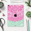 Green and Pink Tribal v3 - Full Body Skin Decal for the Apple iPad Pro 12.9", 11", 10.5", 9.7", Air or Mini (All Models Available)