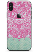 Green and Pink Tribal v3 - iPhone X Skin-Kit