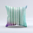Green and Purple Dyed Textile ink-Fuzed Decorative Throw Pillow