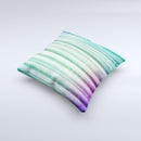Green and Purple Dyed Textile ink-Fuzed Decorative Throw Pillow