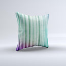 Green and Purple Dyed Textile ink-Fuzed Decorative Throw Pillow
