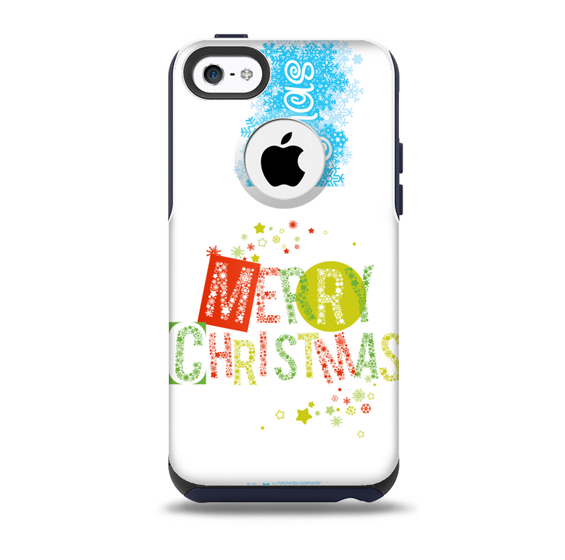 Green and Red Merry Christmas Skin for the iPhone 5c OtterBox Commuter Case