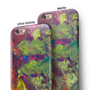Green and Red Wet Oil Paint Canvas iPhone 6/6s or 6/6s Plus 2-Piece Hybrid INK-Fuzed Case