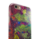 Green and Red Wet Oil Paint Canvas iPhone 6/6s or 6/6s Plus 2-Piece Hybrid INK-Fuzed Case