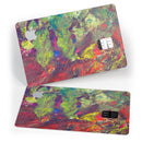 Green and Red Wet Oil Paint Canvas - Premium Protective Decal Skin-Kit for the Apple Credit Card
