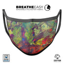 Green and Red Wet Oil Paint Canvas - Made in USA Mouth Cover Unisex Anti-Dust Cotton Blend Reusable & Washable Face Mask with Adjustable Sizing for Adult or Child