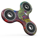 Green and Red Wet Oil Paint Canvas Full-Body Fidget Spinner Skin-Kit