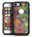 Green and Red Wet Oil Paint Canvas - iPhone 7 or 7 Plus Commuter Case Skin Kit