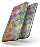 Green and Red Wet Oil Paint Canvas - Skin-kit for the iPhone 8 or 8 Plus