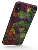 Green and Red Wet Oil Paint Canvas - iPhone X Skin-Kit
