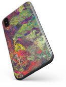 Green and Red Wet Oil Paint Canvas - iPhone X Skin-Kit