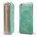 Green and Silver Watercolor Diagonal Stripes iPhone 6/6s or 6/6s Plus 2-Piece Hybrid INK-Fuzed Case