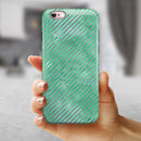Green and Silver Watercolor Diagonal Stripes iPhone 6/6s or 6/6s Plus 2-Piece Hybrid INK-Fuzed Case