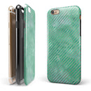 Green and Silver Watercolor Diagonal Stripes iPhone 6/6s or 6/6s Plus 2-Piece Hybrid INK-Fuzed Case
