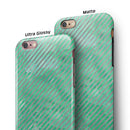 Green and Silver Watercolor Diagonal Stripes iPhone 6/6s or 6/6s Plus 2-Piece Hybrid INK-Fuzed Case