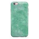 Green and Silver Watercolor Diagonal Stripes iPhone 6/6s or 6/6s Plus 2-Piece Hybrid INK-Fuzed Case