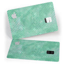 Green and Silver Watercolor Diagonal Stripes - Premium Protective Decal Skin-Kit for the Apple Credit Card