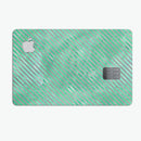 Green and Silver Watercolor Diagonal Stripes - Premium Protective Decal Skin-Kit for the Apple Credit Card