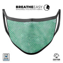 Green and Silver Watercolor Diagonal Stripes - Made in USA Mouth Cover Unisex Anti-Dust Cotton Blend Reusable & Washable Face Mask with Adjustable Sizing for Adult or Child