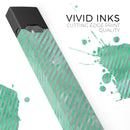 Green and Silver Watercolor Diagonal Stripes - Premium Decal Protective Skin-Wrap Sticker compatible with the Juul Labs vaping device