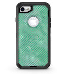 Green and Silver Watercolor Diagonal Stripes - iPhone 7 or 8 OtterBox Case & Skin Kits