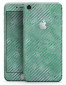 Green and Silver Watercolor Diagonal Stripes - Skin-kit for the iPhone 8 or 8 Plus