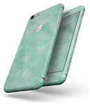 Green and Silver Watercolor Diagonal Stripes - Skin-kit for the iPhone 8 or 8 Plus