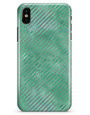 Green and Silver Watercolor Diagonal Stripes - iPhone X Clipit Case