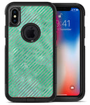 Green and Silver Watercolor Diagonal Stripes - iPhone X OtterBox Case & Skin Kits