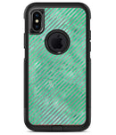 Green and Silver Watercolor Diagonal Stripes - iPhone X OtterBox Case & Skin Kits