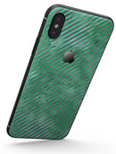 Green and Silver Watercolor Diagonal Stripes - iPhone X Skin-Kit
