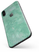 Green and Silver Watercolor Diagonal Stripes - iPhone X Skin-Kit