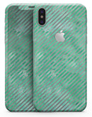 Green and Silver Watercolor Diagonal Stripes - iPhone X Skin-Kit