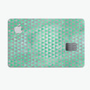 Green and Silver Watercolor Triangle Pattern - Premium Protective Decal Skin-Kit for the Apple Credit Card