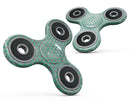 Green and Silver Watercolor Triangle Pattern Full-Body Fidget Spinner Skin-Kit