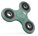Green and Silver Watercolor Triangle Pattern Full-Body Fidget Spinner Skin-Kit